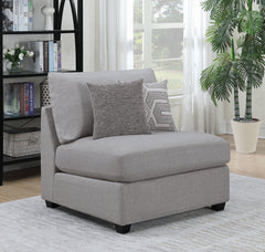 Silla tapizada sin brazos Cambria gris