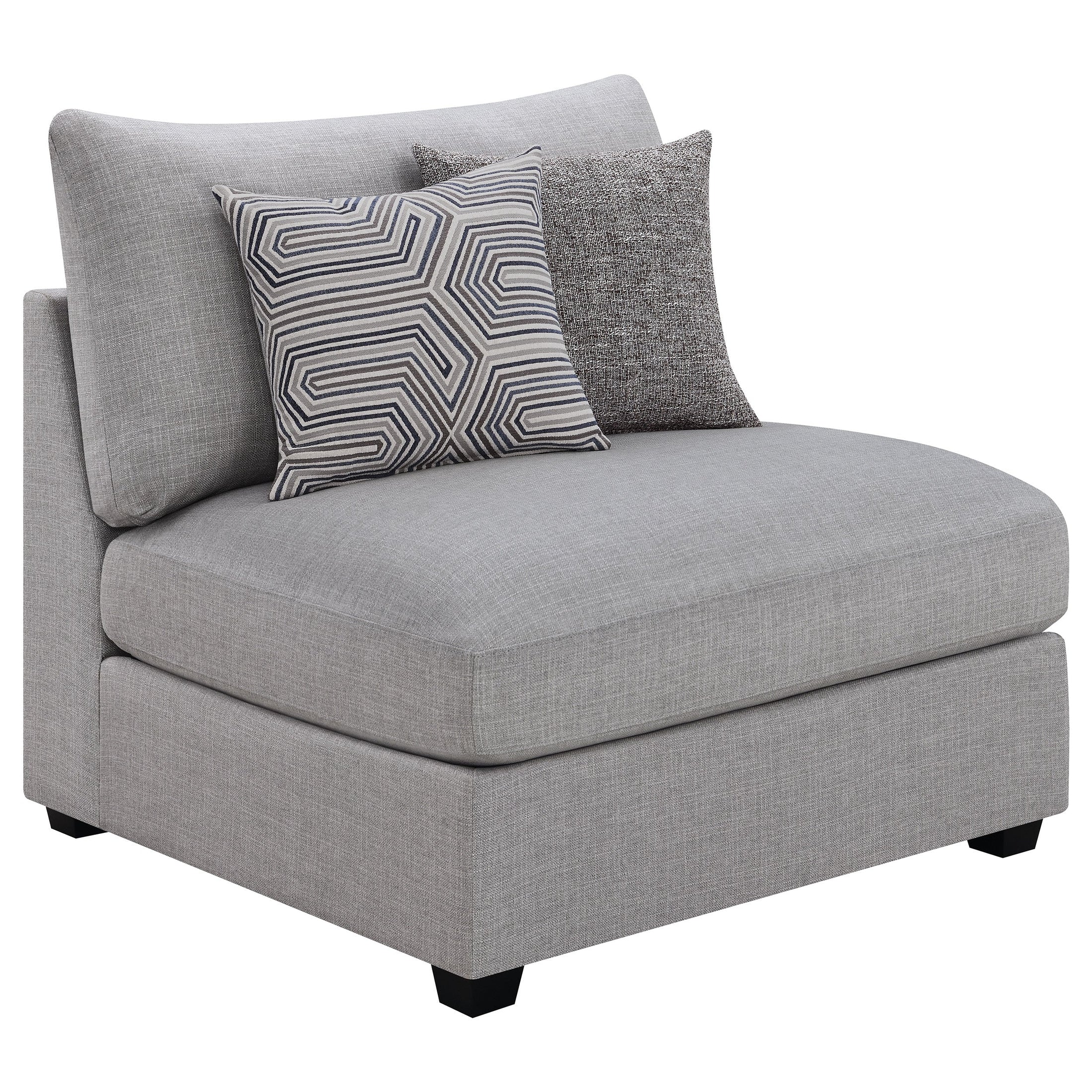 Silla tapizada sin brazos Cambria gris