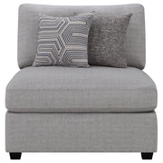 Silla tapizada sin brazos Cambria gris