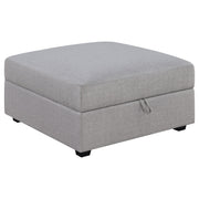 Otomana de almacenaje tapizada cuadrada Cambria gris