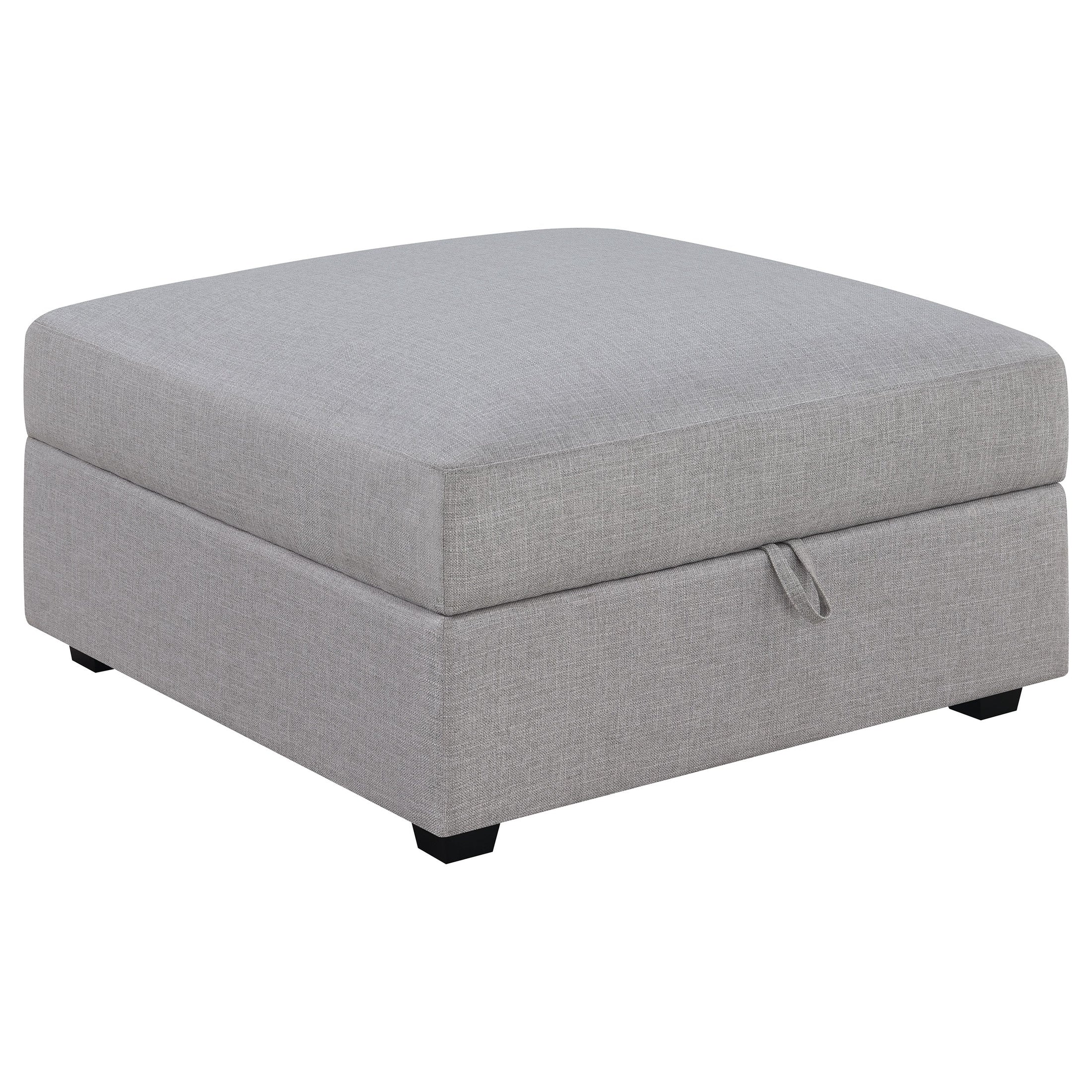 Otomana de almacenaje tapizada cuadrada Cambria gris