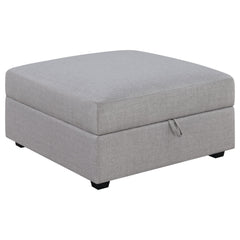 Otomana de almacenaje tapizada cuadrada Cambria gris