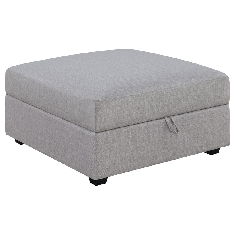 Otomana de almacenaje tapizada cuadrada Cambria gris