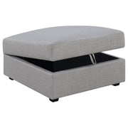 Otomana de almacenaje tapizada cuadrada Cambria gris