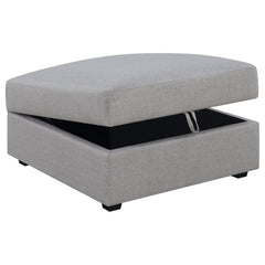 Otomana de almacenaje tapizada cuadrada Cambria gris