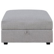 Otomana de almacenaje tapizada cuadrada Cambria gris