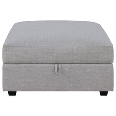 Otomana de almacenaje tapizada cuadrada Cambria gris