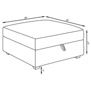 Otomana de almacenaje tapizada cuadrada Cambria gris
