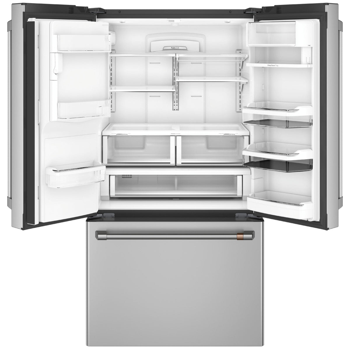  Café 36-inch, 27.8 cu.ft. Freestanding French 3-Door Refrigerator with External Water and ice Dispensing System CFE28TP2MS1 IMAGE 2