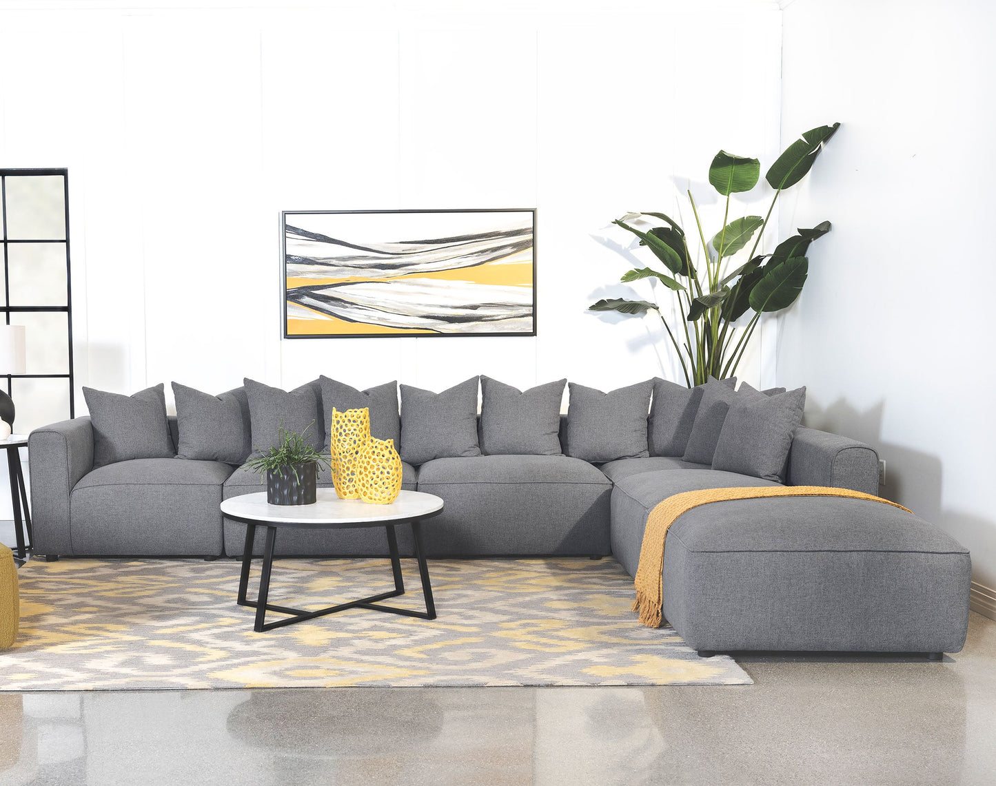 Jennifer Upholstered Modular Sectional Grey