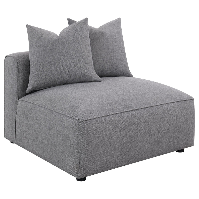 Sillón Jennifer tapizado sin brazos gris
