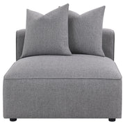Sillón Jennifer tapizado sin brazos gris