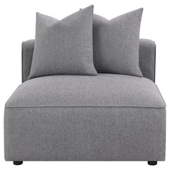 Sillón Jennifer tapizado sin brazos gris