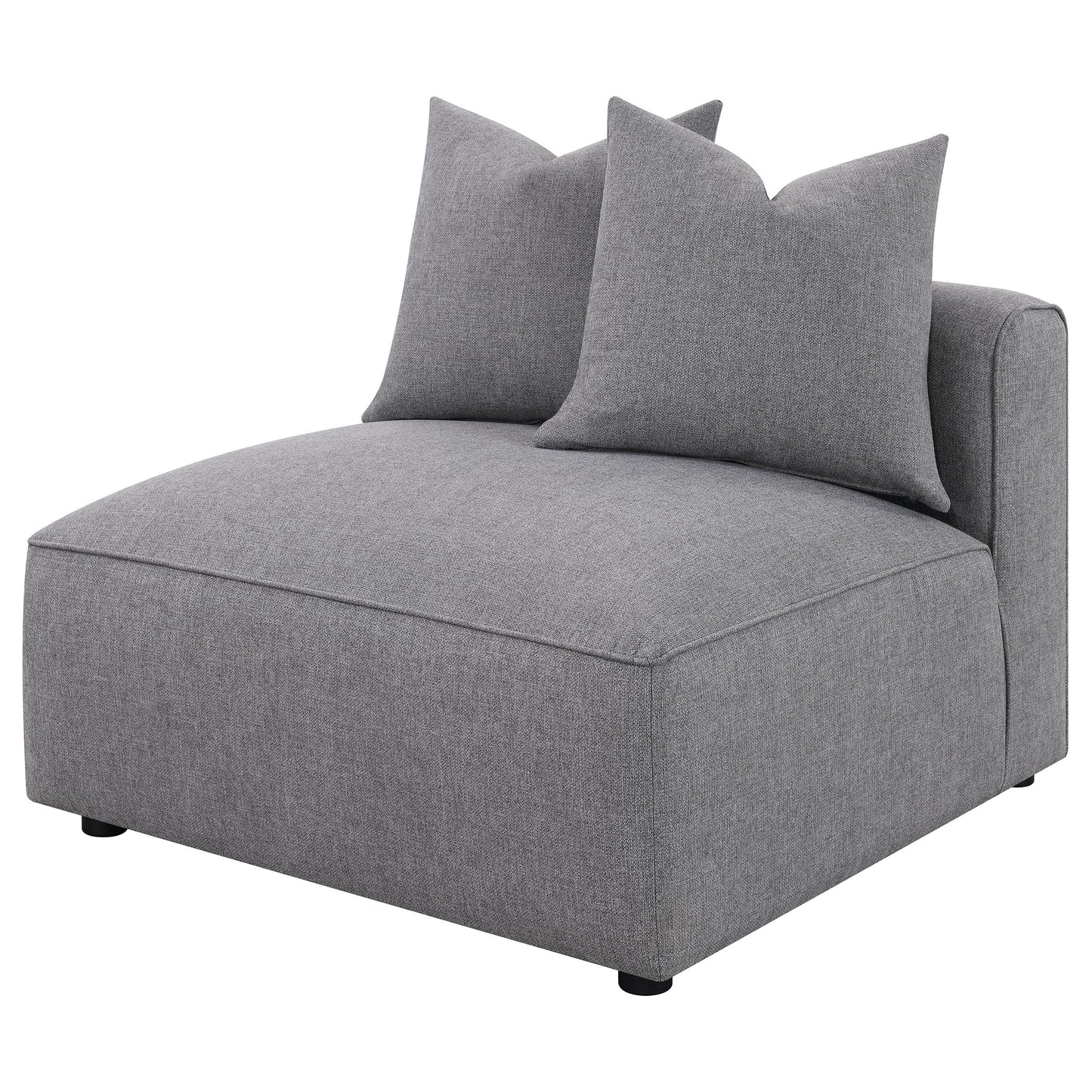Sillón Jennifer tapizado sin brazos gris