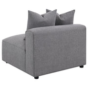 Sillón Jennifer tapizado sin brazos gris