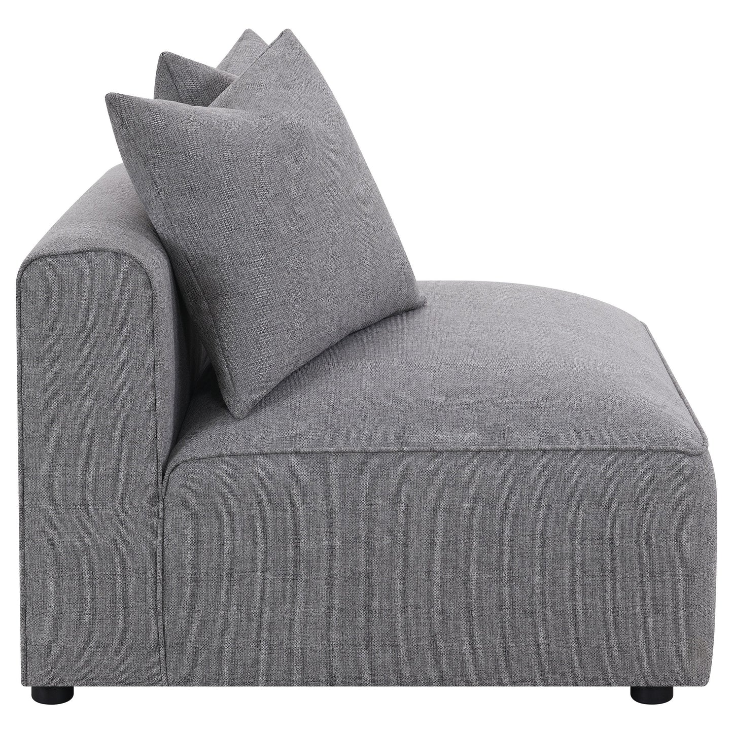 Sillón Jennifer tapizado sin brazos gris