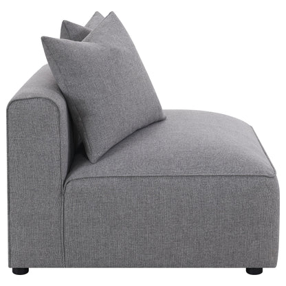 Sillón Jennifer tapizado sin brazos gris