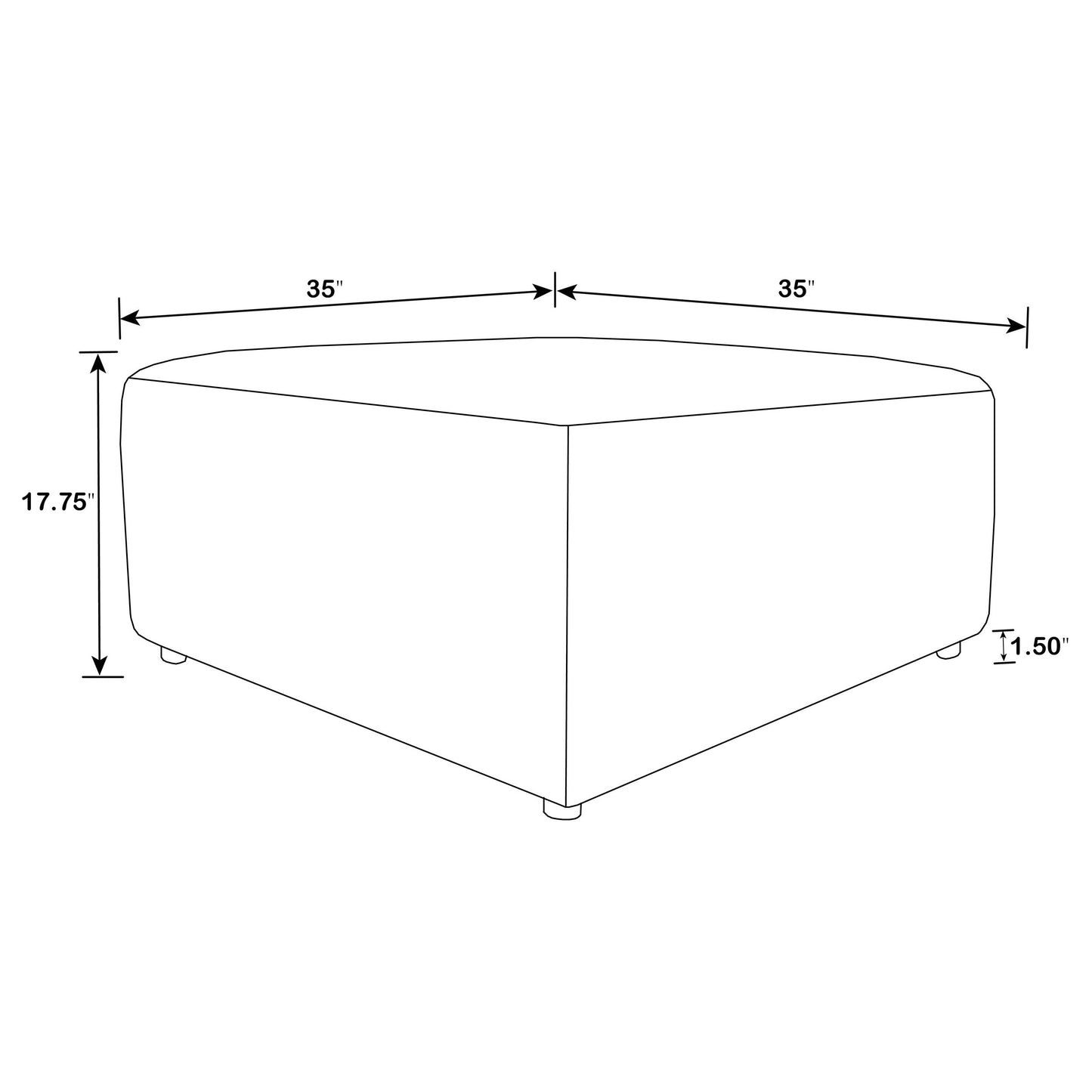 Otomana tapizada Freddie Square color perla