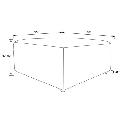 Otomana tapizada Freddie Square color perla