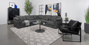 Seccional modular tapizado Sasha, color negro brillante