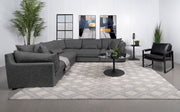Seccional modular tapizado Sasha, color negro brillante