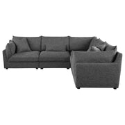 Seccional modular tapizado Sasha, color negro brillante