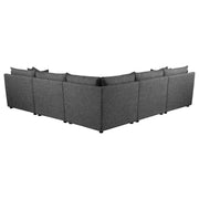 Seccional modular tapizado Sasha, color negro brillante
