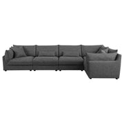 Seccional modular tapizado Sasha, color negro brillante
