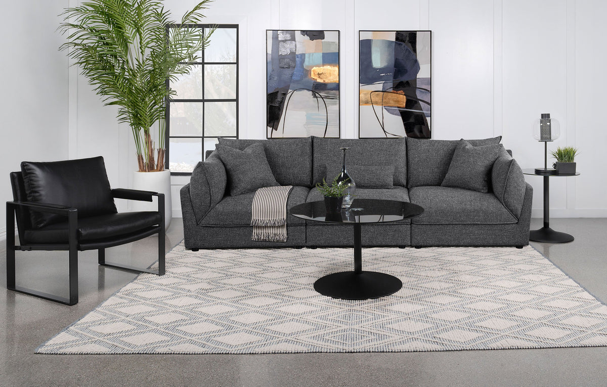 Sasha Upholstered Sofa Barely Black
