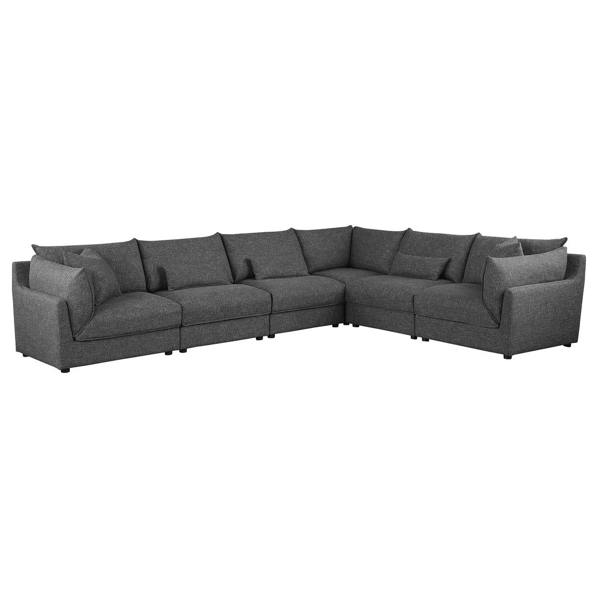 Seccional modular tapizado Sasha, color negro brillante