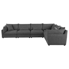 Seccional modular tapizado Sasha, color negro brillante