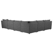 Seccional modular tapizado Sasha, color negro brillante