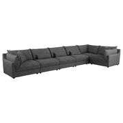 Seccional modular tapizado Sasha, color negro brillante