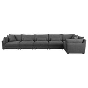 Seccional modular tapizado Sasha, color negro brillante