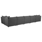 Seccional modular tapizado Sasha, color negro brillante