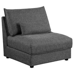 Sillón Sasha tapizado sin brazos, color negro