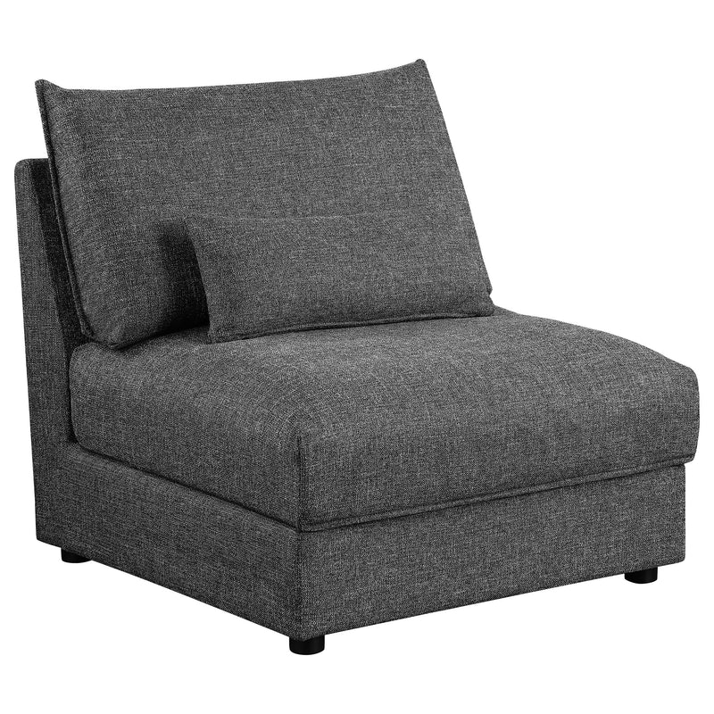 Sillón Sasha tapizado sin brazos, color negro