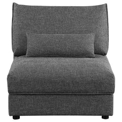 Sillón Sasha tapizado sin brazos, color negro