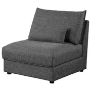 Sillón Sasha tapizado sin brazos, color negro