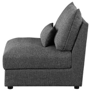 Sillón Sasha tapizado sin brazos, color negro