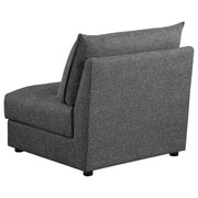 Sillón Sasha tapizado sin brazos, color negro