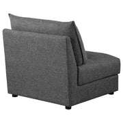Sillón Sasha tapizado sin brazos, color negro