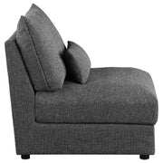 Sillón Sasha tapizado sin brazos, color negro