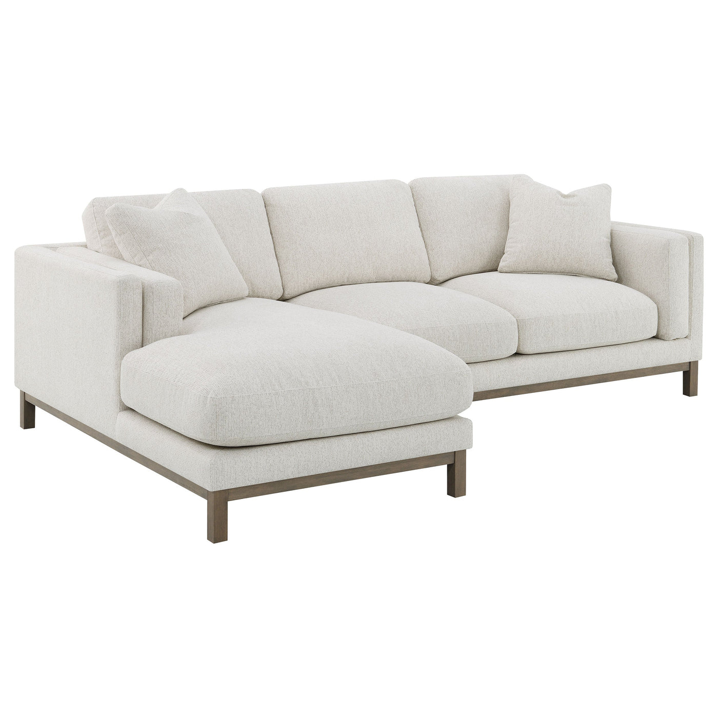 Sofá chaise longue seccional tapizado Ginebra Boucle color arena