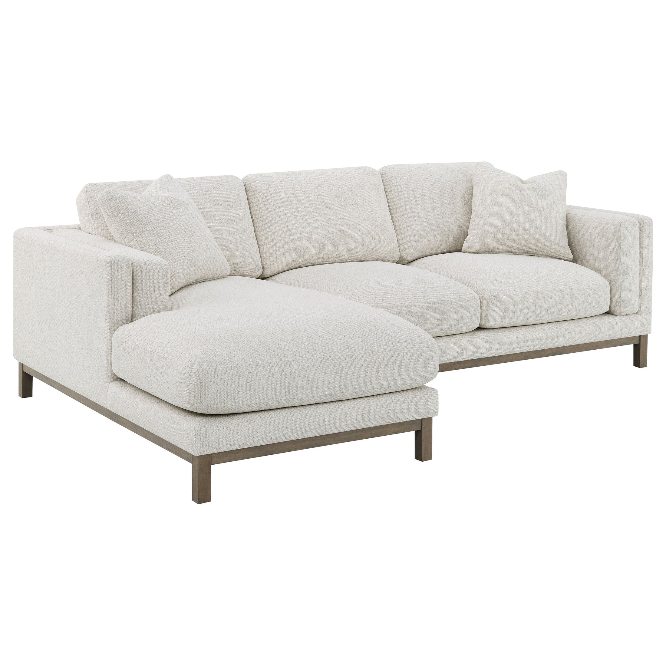 Sofá chaise longue seccional tapizado Ginebra Boucle color arena