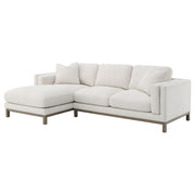 Sofá chaise longue seccional tapizado Ginebra Boucle color arena
