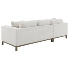 Sofá chaise longue seccional tapizado Ginebra Boucle color arena