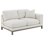 Sofá chaise longue seccional tapizado Ginebra Boucle color arena