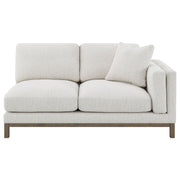 Sofá chaise longue seccional tapizado Ginebra Boucle color arena