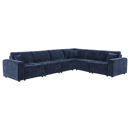 Atlantic 6-piece Upholstered Modular Sectional Sofa Blue